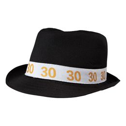 Fedorahat Sort med Tal 30