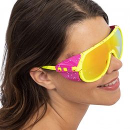 Bildspel - Festivalglasögon Retro Rave Gul/Rosa