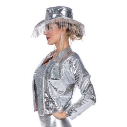 Bildspel - Festivaljacka Croco Silver Metallic