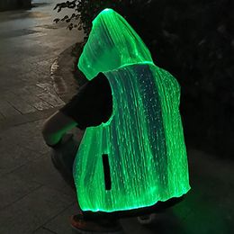 Lysbildefremvisning - Fiberoptisk LED Hættetrøje