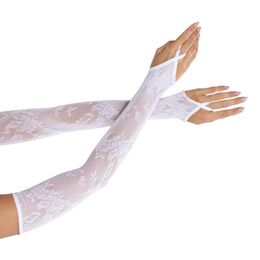 Fingerløse Blondehansker Hvite Lange Deluxe