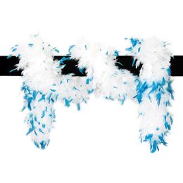 Fjäderboa Vit/Aqua Deluxe