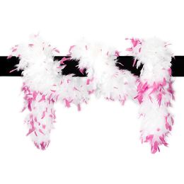 Fjäderboa Vit/Rosa Deluxe