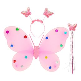 Perhonen vaaleanpunainen tarvikkeet -setti lapsille