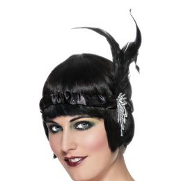 Flapper Pannebånd med Fjær