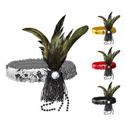 Flapper Pannband med Fjädrar