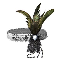 Bildspel - Flapper Pannband med Fjädrar