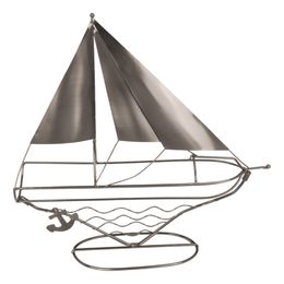 Lysbildefremvisning - Flaskestativ i Metall Seilskip