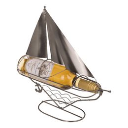 Lysbildefremvisning - Flaskestativ i Metall Seilskip