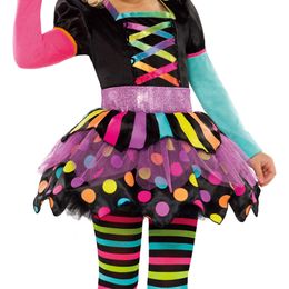 Lysbildefremvisning - Flerfarget Heks Kjole Barn Karnevalskostyme