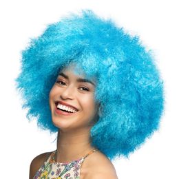 Fluffig Neonblå Peruk