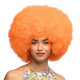 Fluffig Neonorange Peruk