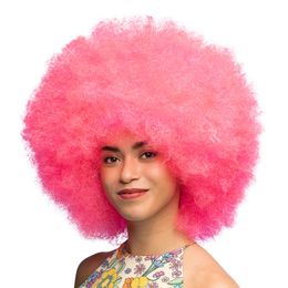 Fluffig Neonrosa Peruk