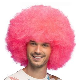 Bildspel - Fluffig Neonrosa Peruk