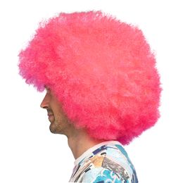 Bildspel - Fluffig Neonrosa Peruk