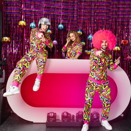 Bildspel - Fluffig Neonrosa Peruk