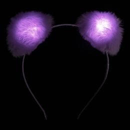 Lysbildefremvisning - Blød LED Hårbøjle med Ører