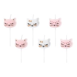 Bursdagslys Katter Hvit/Rosa