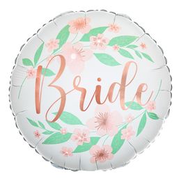 Folieballon Bride med Blomster