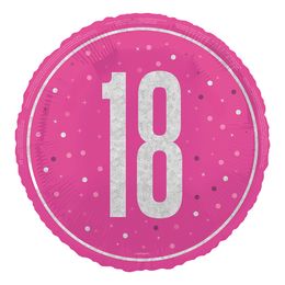 Folieballong 18 Rosa/Silver