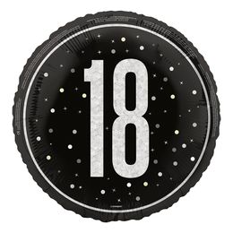 Folieballong 18 Svart/Silver