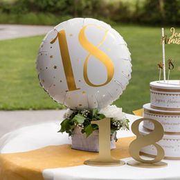 Bildspel - Folieballong 18 Vit/Guld