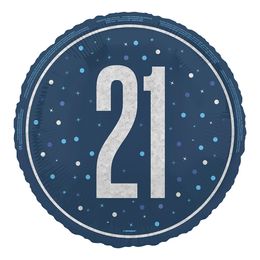 Folieballong 21 Blå/Silver
