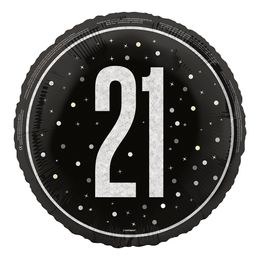 Folieballong 21 Svart/Sølv
