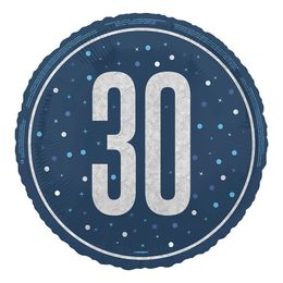 Folieballong 30 Blå/Sølv