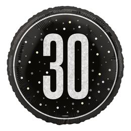 Folieballong 30 Svart/Sølv