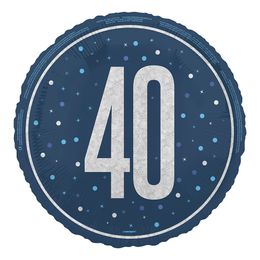 Folieballong 40 Blå/Silver