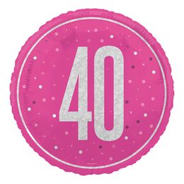 Folieballong 40 Rosa/Silver