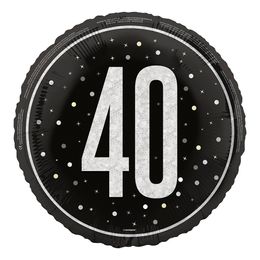 Folieballong 40 Svart/Silver