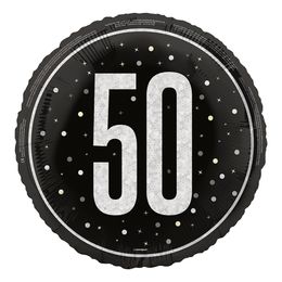 Folieballong 50 Svart/Silver