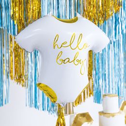 Bildspel - Folieballong Baby Body Vit/Guld