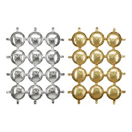 Folieballong Backdrop Rund Guld/Silver