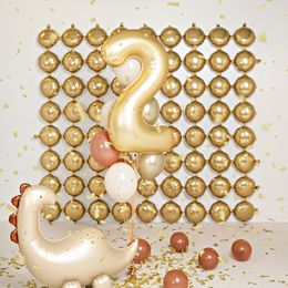 Bildspel - Folieballong Backdrop Rund Guld/Silver