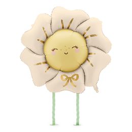Folieballon Blomst med Ben Beige