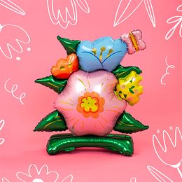 Diaesitys - Folioilmapallo Kukat Alustalla