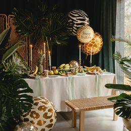 Bildspel - Folieballong Boll Giraffmönster Stor