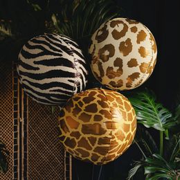 Bildspel - Folieballong Boll Leopardmönster Stor