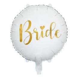 Lysbildefremvisning - Folieballon Bride Rund Guld