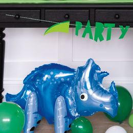 Lysbildefremvisning - Folieballong Dinosaur Blå
