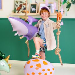 Bildspel - Folieballong Dinosaurie Lila