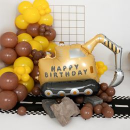 Bildspel - Folieballong Grävmaskin Happy Birthday