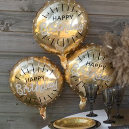 Bildspel - Folieballong Happy Birthday Guld