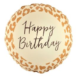 Folieballong Happy Birthday Leopardmönster