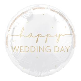 Folieballong Happy Wedding Day Vit