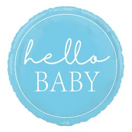 Folieballon Hello Baby Blå