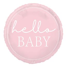 Folioilmapallo Hello Baby Vaaleanpunainen